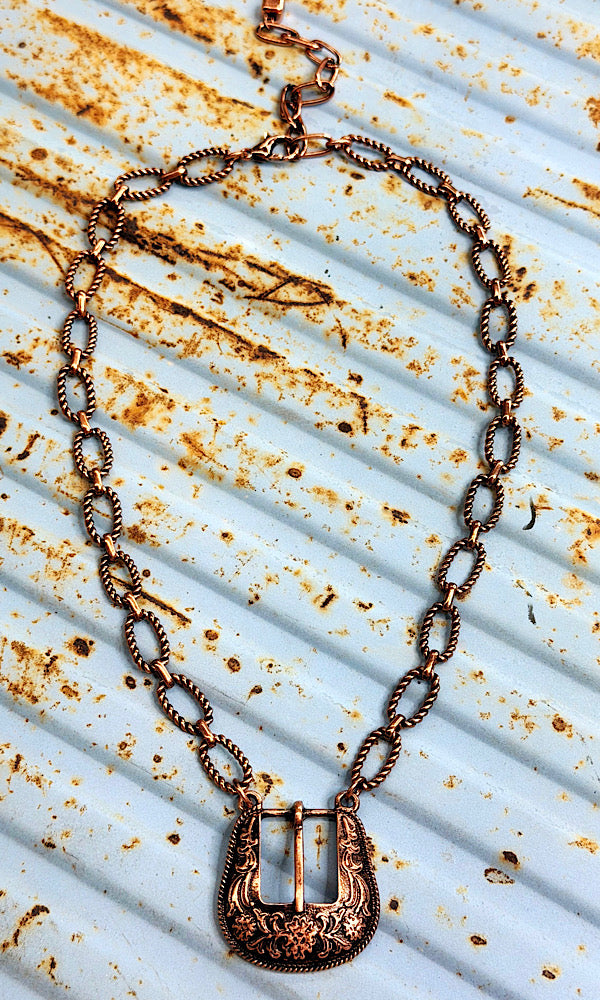 Copper Cove Buckle Necklace