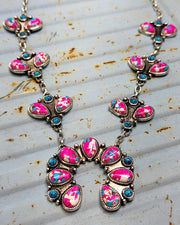 Cotton Candy Squash Blossom Necklace