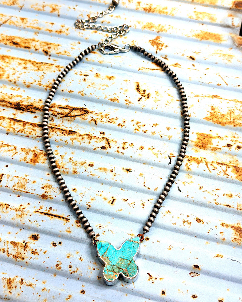 Rough Cut Butterfly Necklace