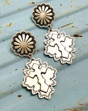 Cowgirl Code Cross Earrings