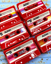 Red Cassette Tape Hair Clip