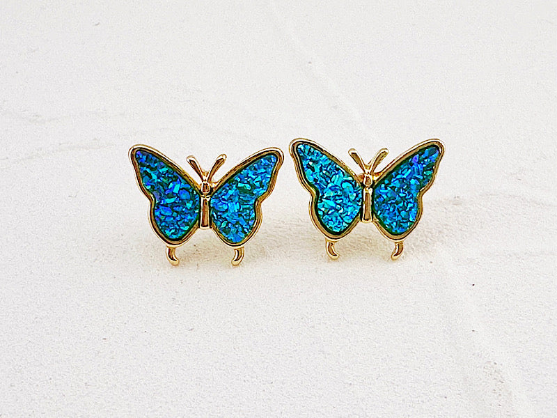 Butterfly Druzy Studs