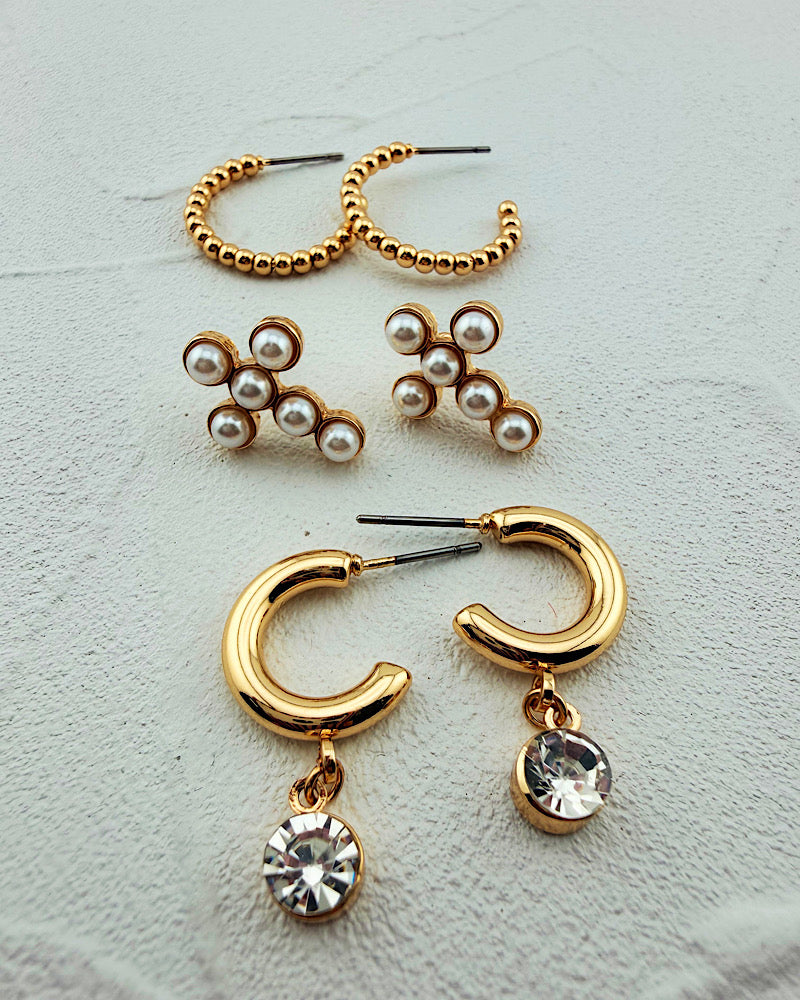 Classic Cross Earring Trio