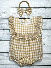 Celeste Gingham Onesie Set