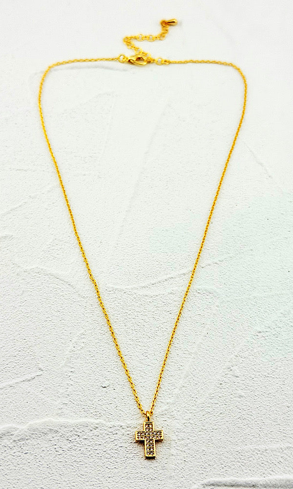 Diamond Dust Cross Necklace