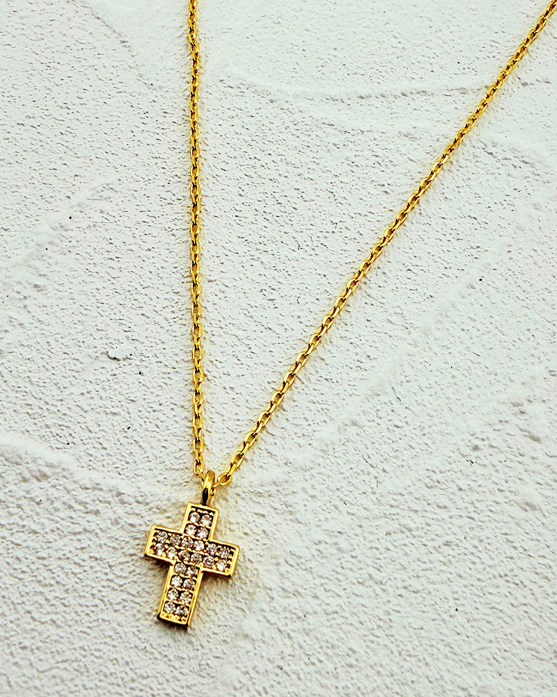 Diamond Dust Cross Necklace