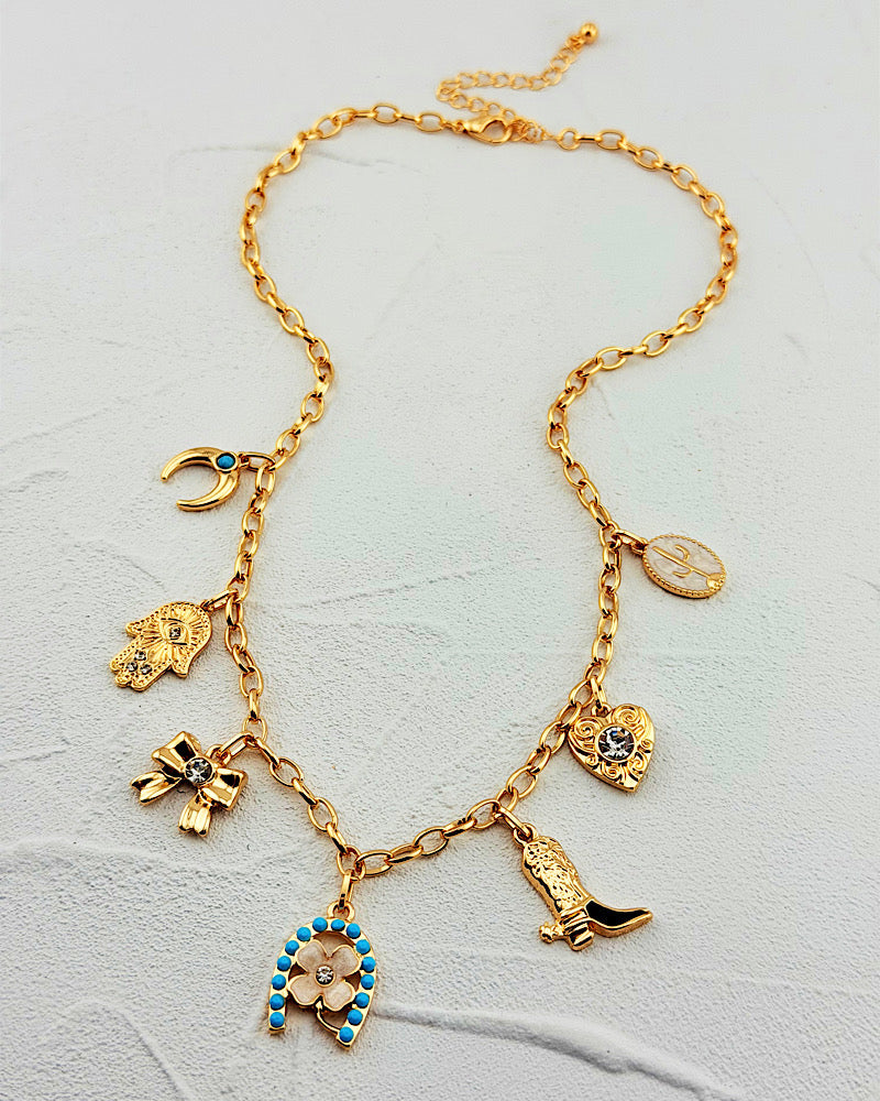 Cowgirl Gold Rush Charm Necklace
