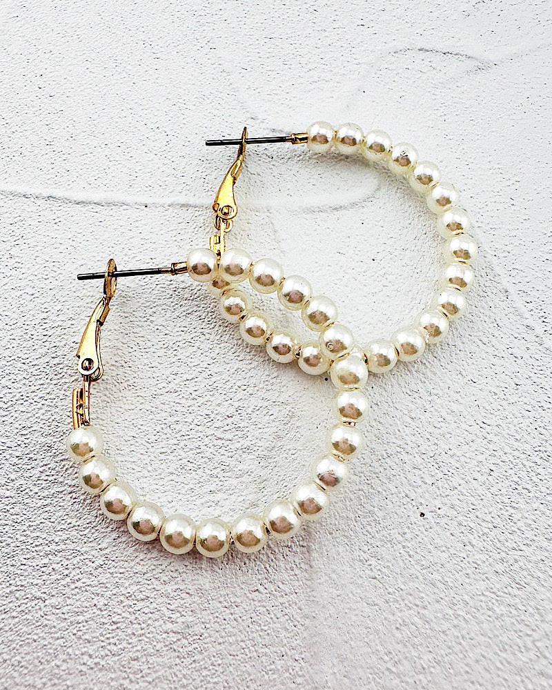 Grace Pearl Hoops
