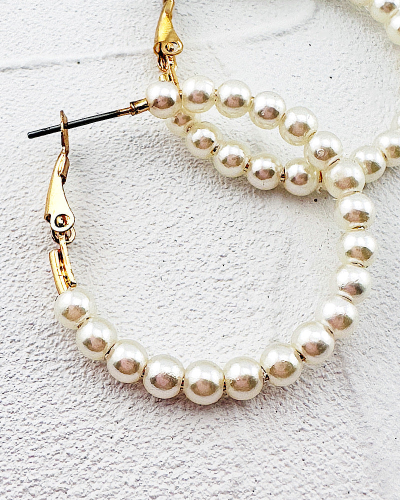 Grace Pearl Hoops