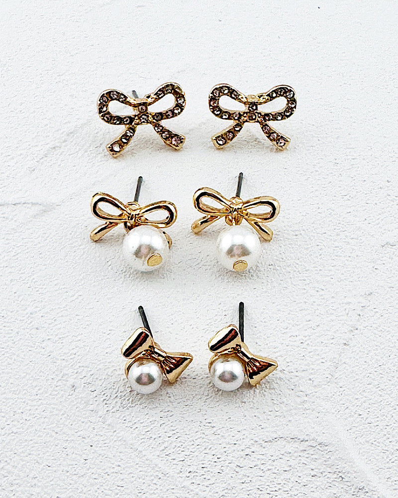 Posey Bow Earring Trio