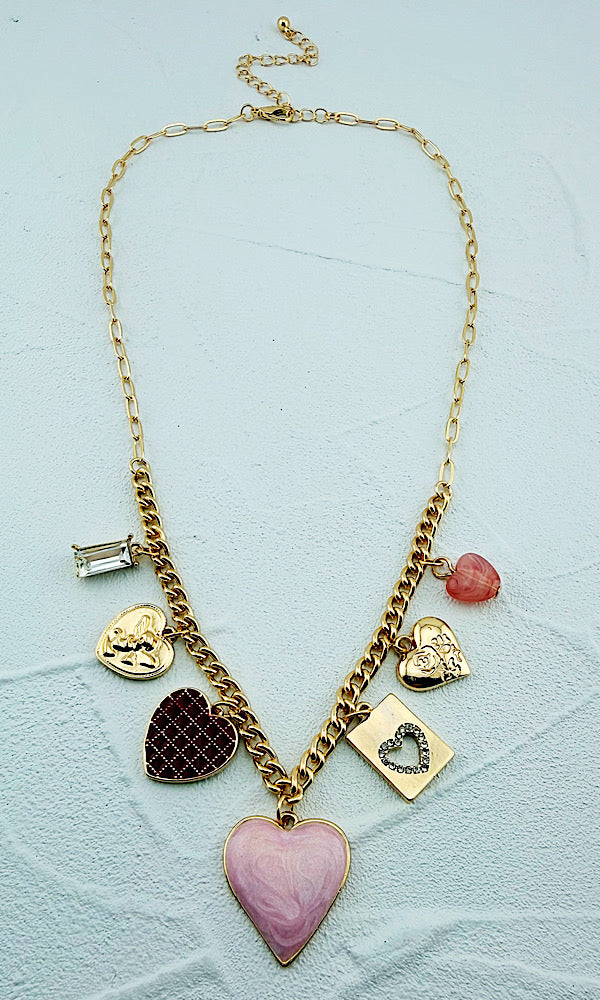 Hearts Galore Charm Necklace