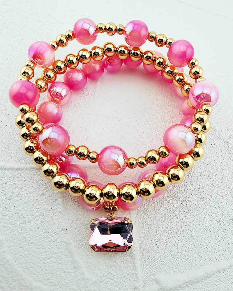 Pretty In Pink Bracelet Trio
