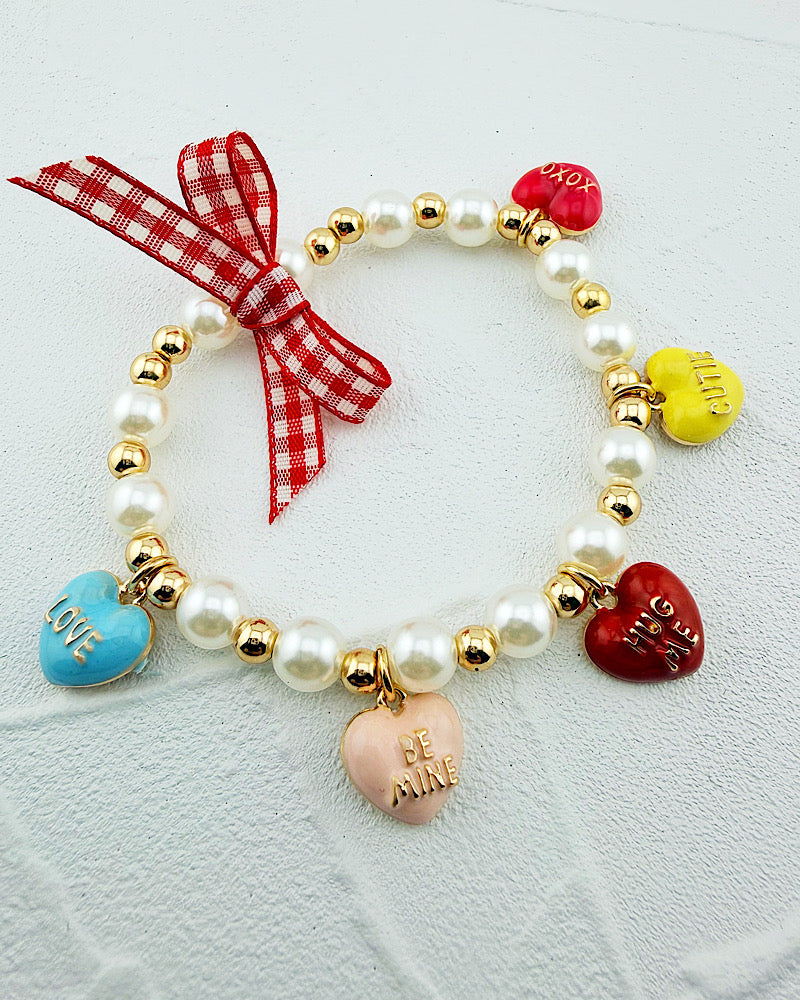 Conversation Hearts Charm Bracelet