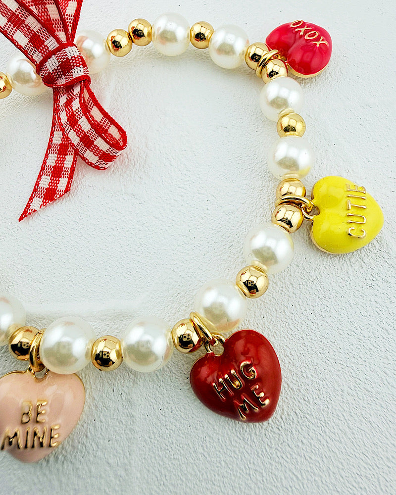 Conversation Hearts Charm Bracelet