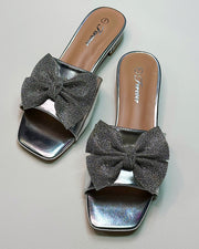 Veronica Rhinestone Bow Sandals