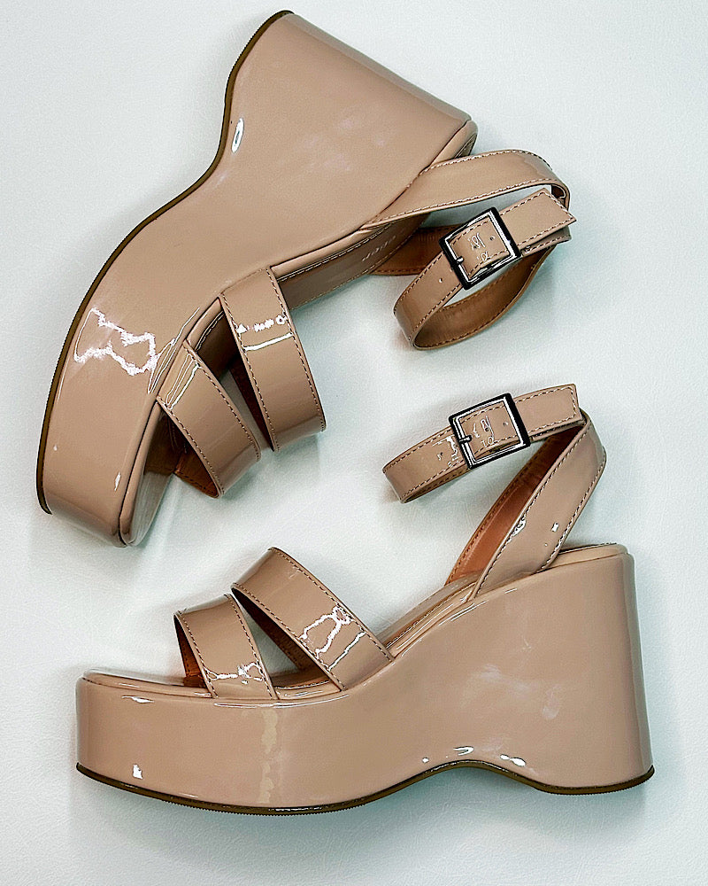 Laura Nude Platform Wedges