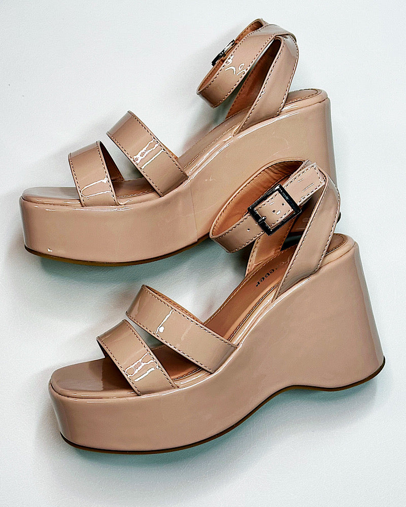 Laura Nude Platform Wedges