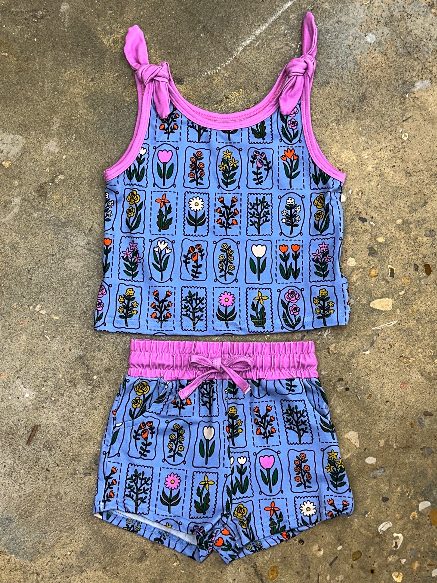 Wildflower Stamps Tank & Short Set