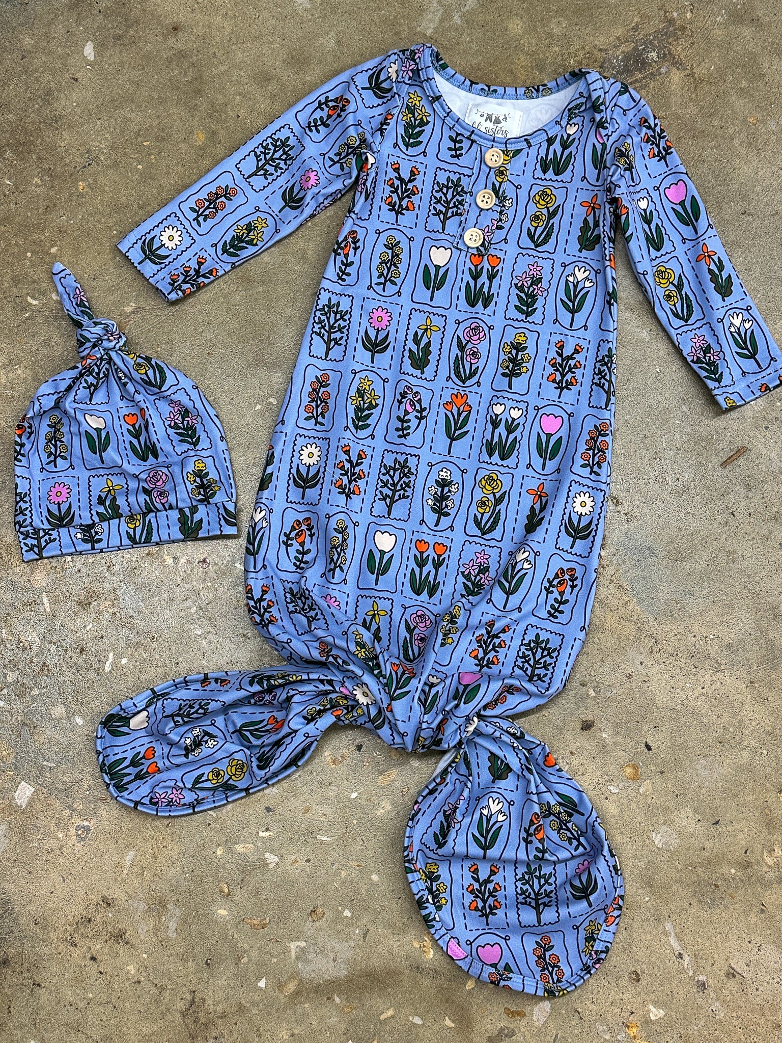 Wildflower Stamps Tie Gown
