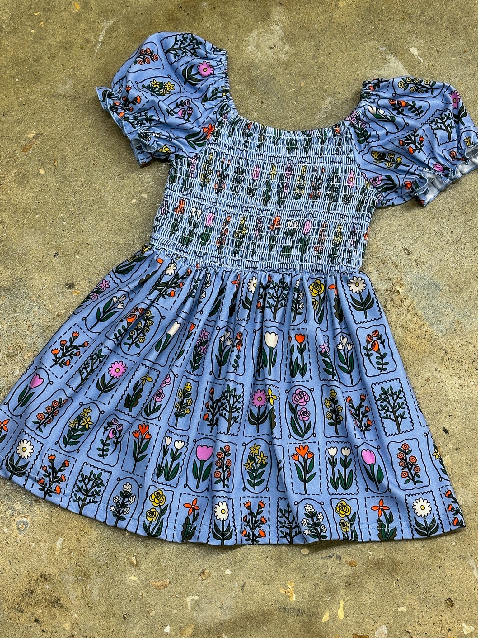 Wildflower Stamps Smocked Dress