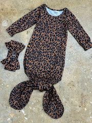 Wild Child Leopard Tie Gown