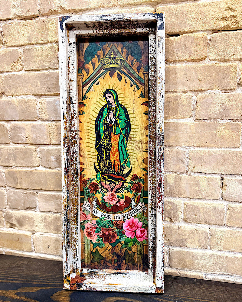 Pray For Us Sinners Skinny Wall Art