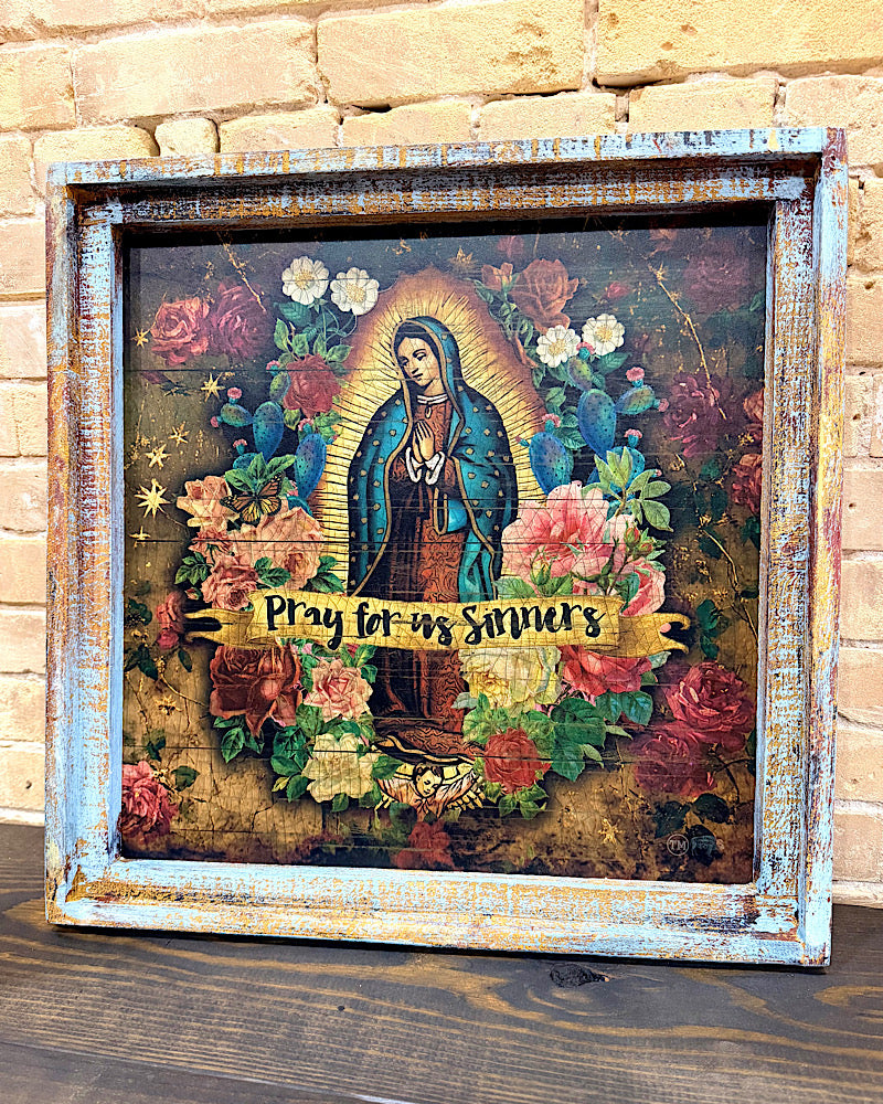 Pray For Us Sinners Square Wall Art