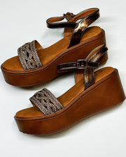 Roxanne Bronze Platform Sandals