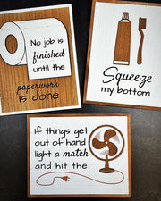 Wood Bathroom Signs