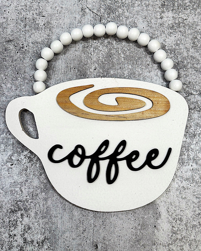 Beaded Coffee Mug Sign