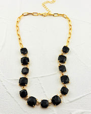 Elle Black Jeweled Necklace