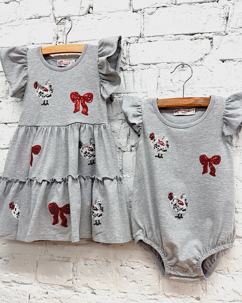 Little Miss Hen Sequins Romper