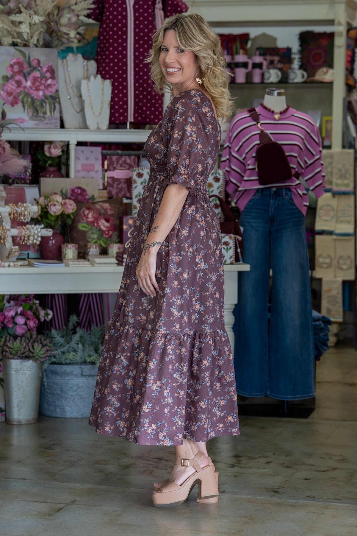 Autumn Fields Brown Dress