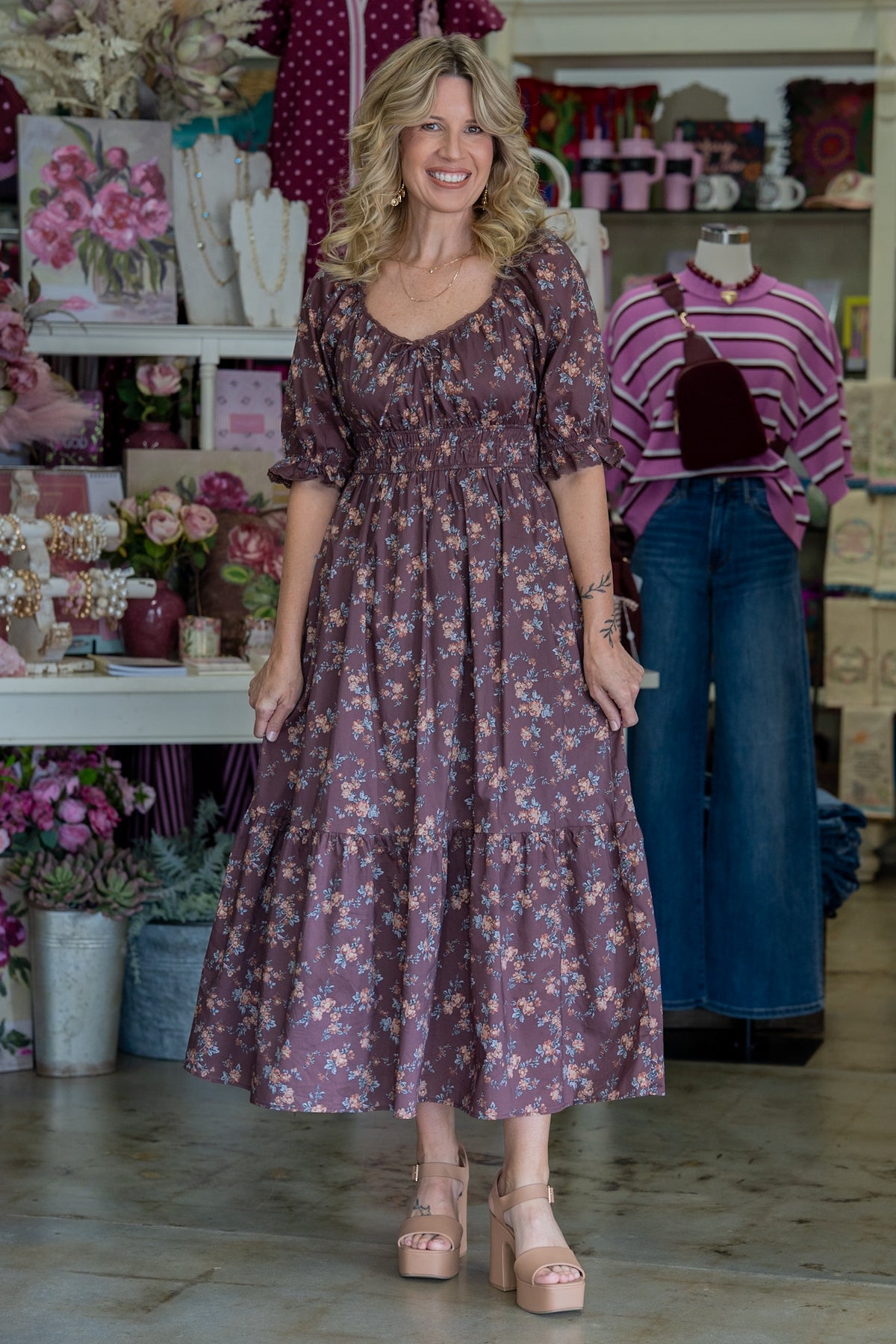 Autumn Fields Brown Dress