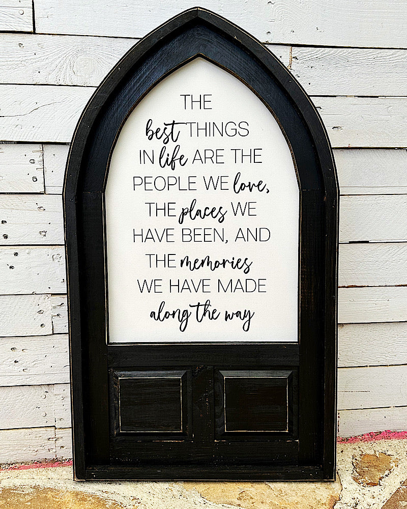 Best Things In Life Arched Wall Art