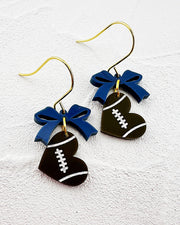 Navy Football Love Earrings