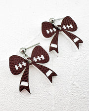 Football Bow Earrings