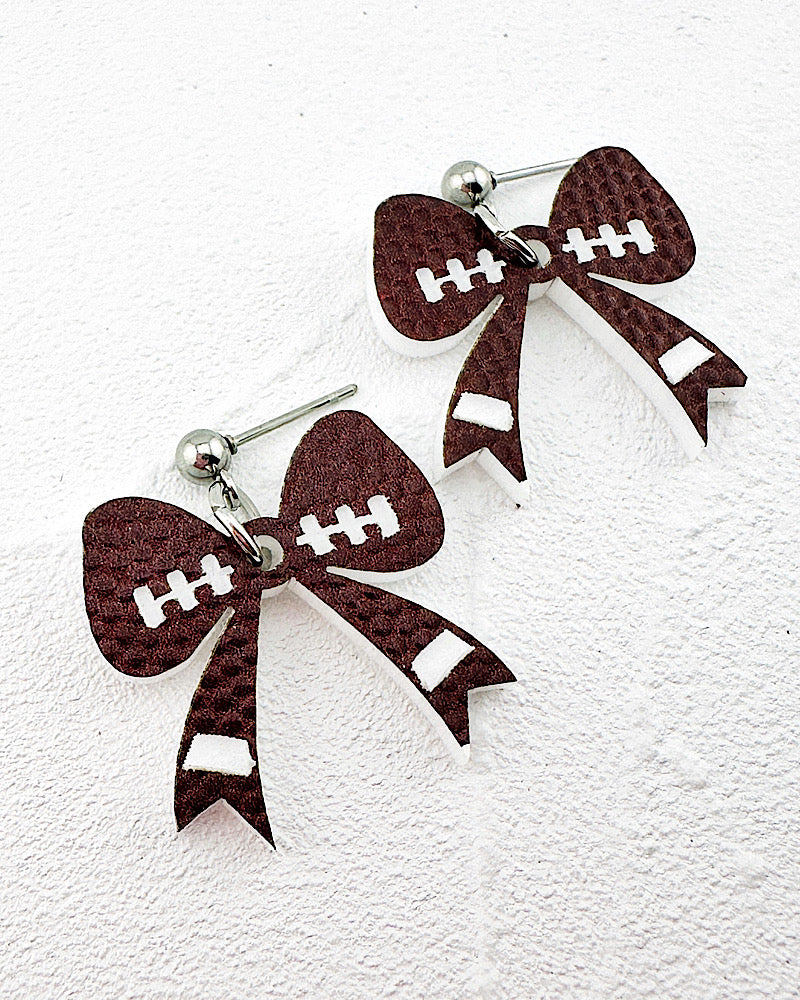Football Bow Earrings