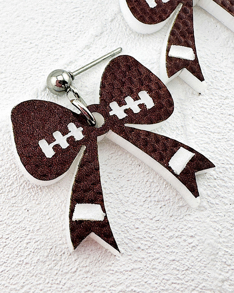 Football Bow Earrings