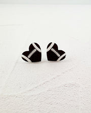 Football Heart Studs
