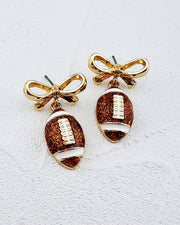 Footballs & Bows Earrings
