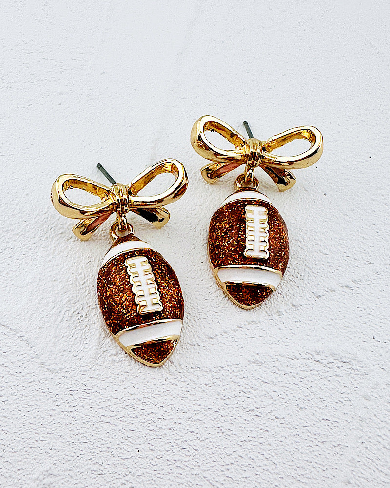 Footballs & Bows Earrings