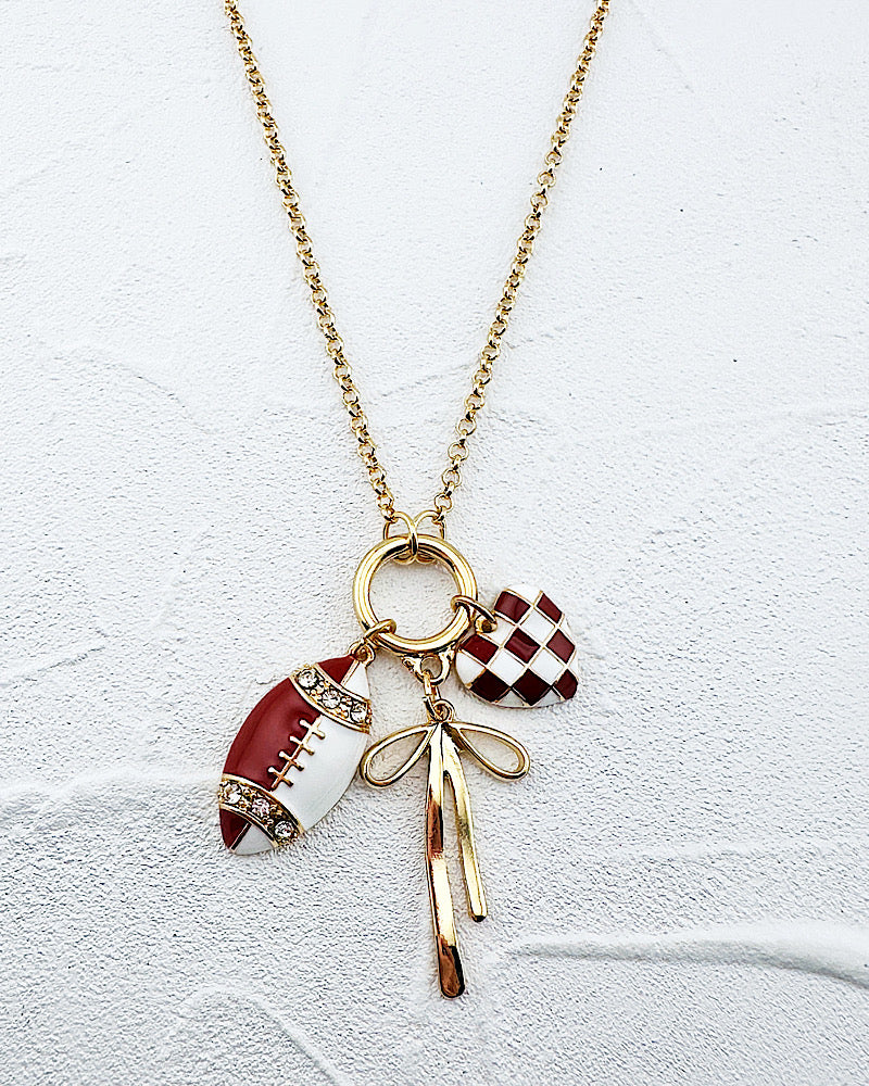 Maroon Pride Charm Necklace
