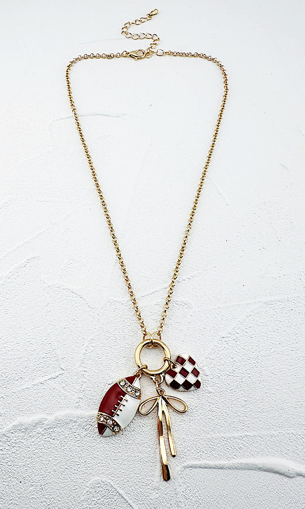 Maroon Pride Charm Necklace