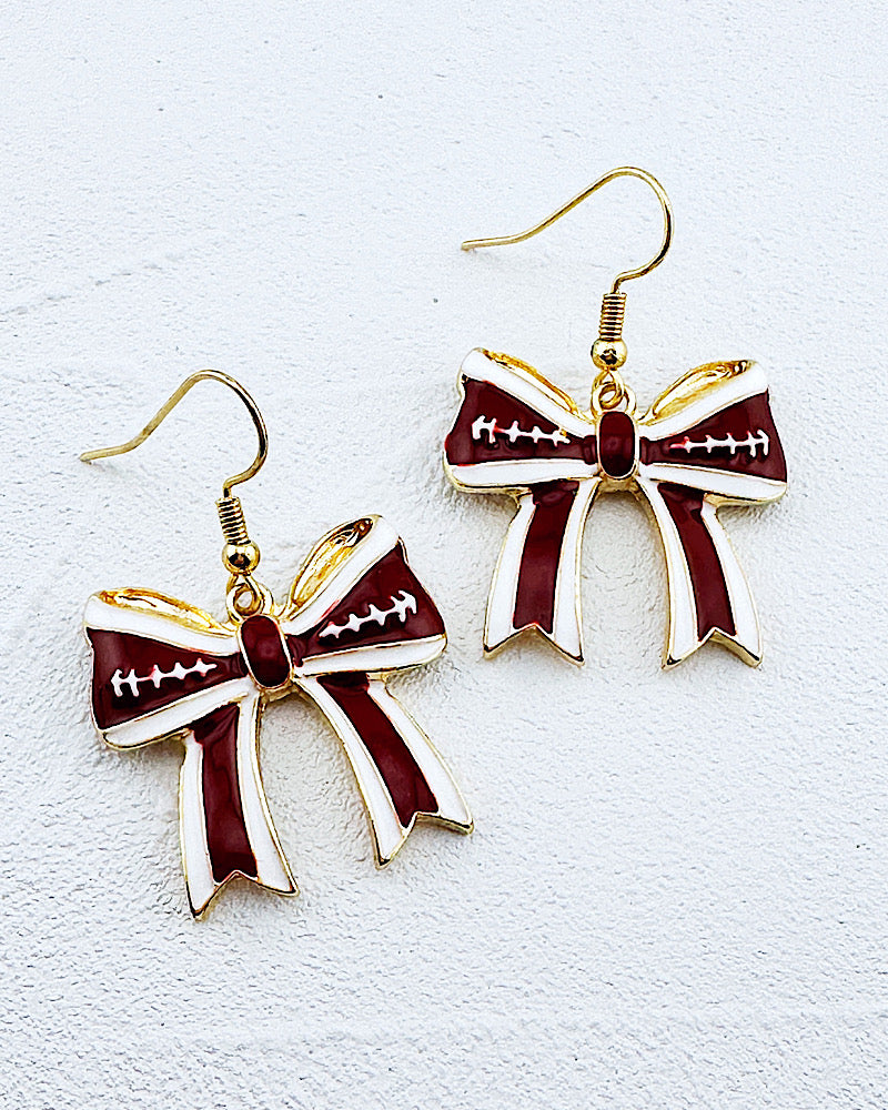 Game On Bow Earrings