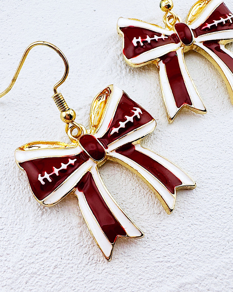Game On Bow Earrings