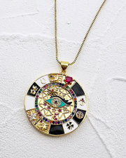 Evil Eye Compass Necklace