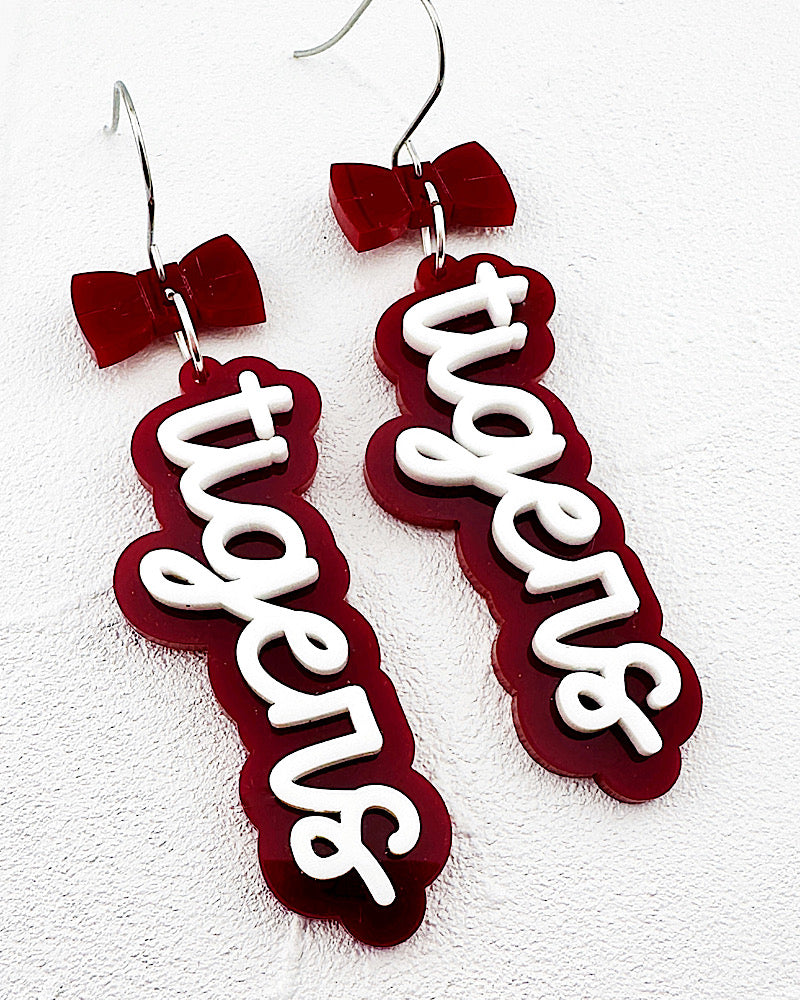 Tigers Bow Stacked Earrings