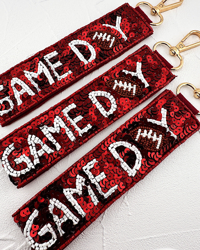 Maroon Gameday Wristlet Keychain