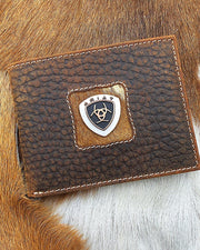 Ariat Calf Hair & Hide Removable Passcase Wallet